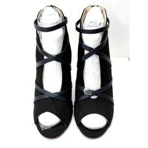 Journee Collection Womens Samara Peep Toe Stiletto Dress Shooties Black 5.5 NWT